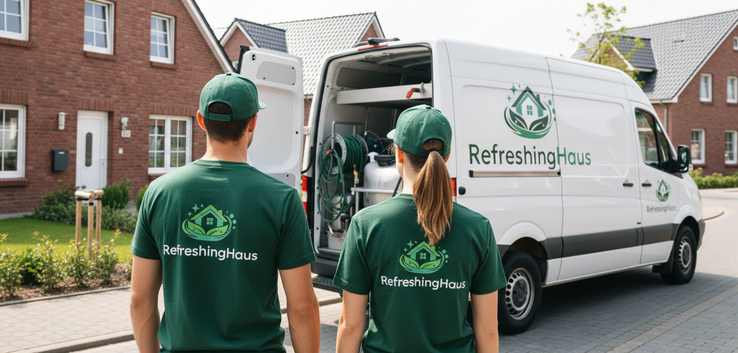 Professionelle Fassadenreinigung mit Hochdruckreiniger